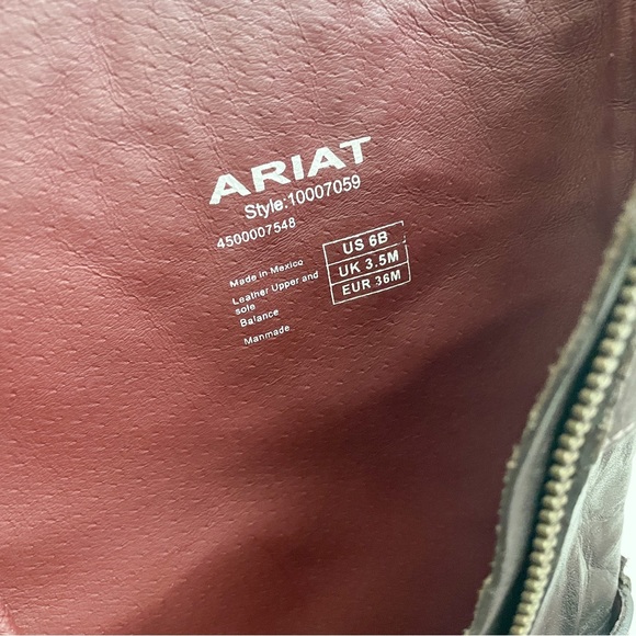 Ariat Tall Strappy Buckle Side Zip Cowboy Bike Black Leather Boots - Picture 9 of 10